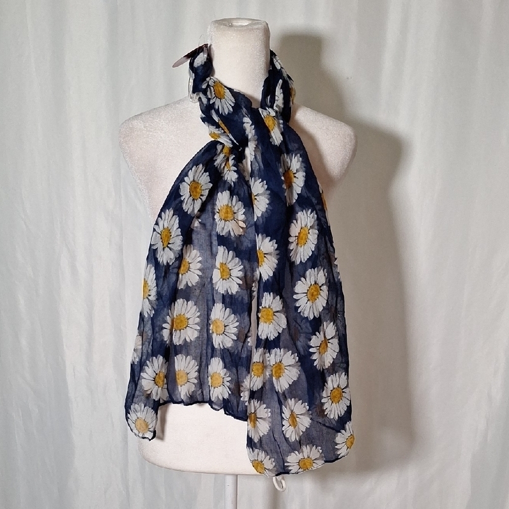 Floral Navy Scarf